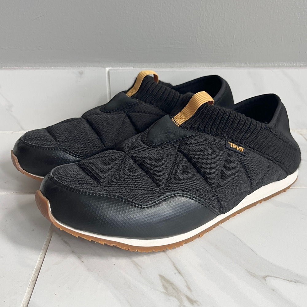 Teva ReEmber‎ Women's Black Quilted Slip On Sneaker Mules Shoes Comfort Size 11